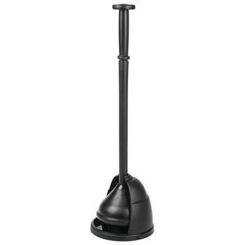 mDesign Plastic Freestanding Toilet Plunger and Storage Cover Set