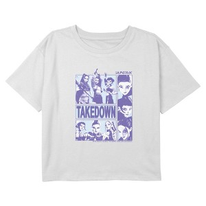 Girls KPop Demon Hunters Takedown Idols Huntrix Logo Cropped T-Shirt - 1 of 4
