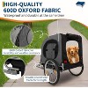 Dog Bike Trailer & Jogging Stroller – 2-in-1 Convertible Pet Bicycle Carrier for Medium & Large Dogs up to 88 lbs, 16" Air-Filled Tires, Black - 4 of 4