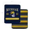 NCAA Michigan Wolverines Varsity Plaque Double Sided Royal Plush Blanket: Sports Team Logo - 3 of 3