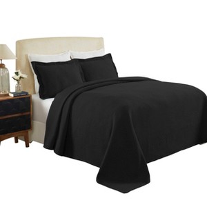 Waves Cotton Matelasse Decorative Bedspread and Pillow Sham Set by Blue Nile Mills - 1 of 4
