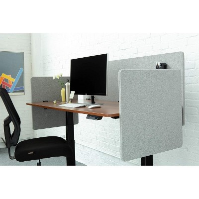 Cool Gray Acoustic Desk Divider with Clamp-On Design