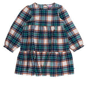 RuffleButts Girls Woven Long Sleeve Tiered Twirl Dress - 1 of 4