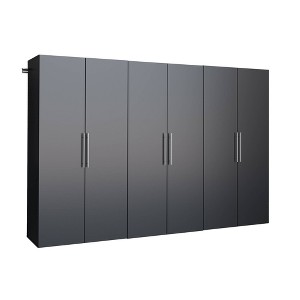 3pc Hangups 108" Storage Cabinet with 10 Compartments Black - Prepac - 1 of 4