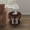 APRILSOUL 22'' Retro Round End Table,Solid Wood Sofa Side Table with Shelf,Living Room Corner Table Easy Assemble - 4 of 4