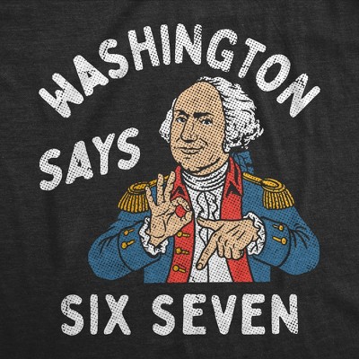 Мужские футболки Crazy Dog T-Shirts, Inc. Mens Funny T Shirts Washington Says 6 7 Sarcastic Internet Meme Tee For Men - Crazy Dog Men's T Shirt For Fourth Of July Black XL — фото 2