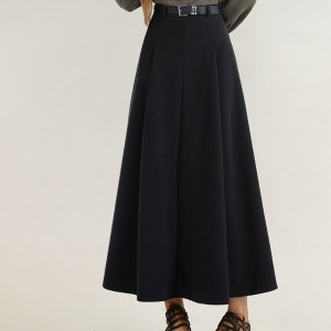Anna-Kaci Women's High Waist Full A-Line Maxi Skirt with Structured Seam Panels and Smooth Flowing Silhouette - 1 of 4