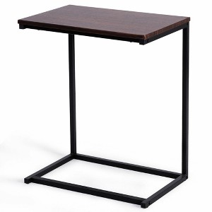 Costway 22''x14''x26'' Sofa Side End Table Laptop Holder Multiple Stand Desk Brown\Walnut - 1 of 4