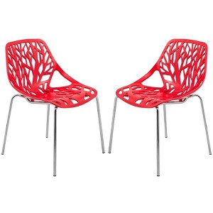 LeisureMod Asbury Stackable Dining Chair, Set of 2 - 1 of 4