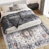 Vintage Washable Area Rug, Non-Slip Low Pile Throw Carpet - Stain Resistant Non-Shedding Easy Clean Floor Mat for Bedroom Living Room - 2 of 4