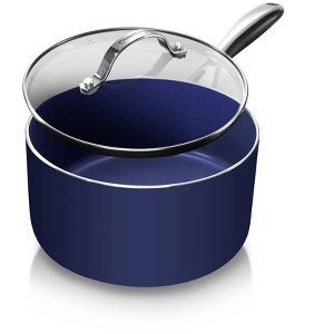 Granitestone Blue 2.5 QT Nonstick Sauce Pan with Glass Lid - 1 of 4