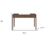 HomeRoots 47" White and Brown Marble and Wood Computer Desk - 3 of 4