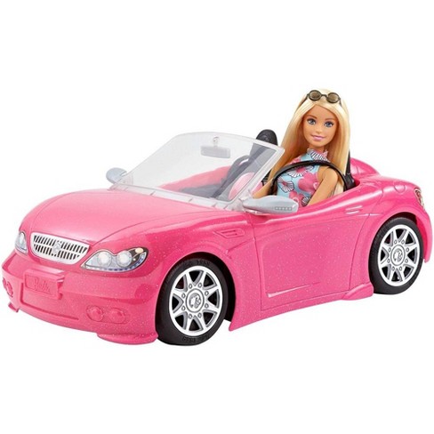 Barbie Pink Drop Top Convertible Vehicle Barbie Doll With Sunglasses Target