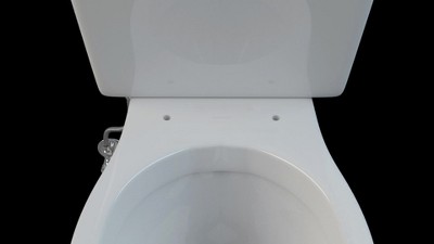 Slim White Heated Bidet Toilet Seat with Stainless Steel Nozzle
