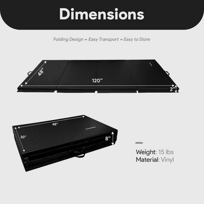 Black Vinyl 24" x 24" Folding Gymnastics Mat