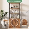 Bookcase with Doors, 74" Tall Wood & Metal Bookshelf with Storage Cabinet, Vintage Open Shelf - 2 of 4