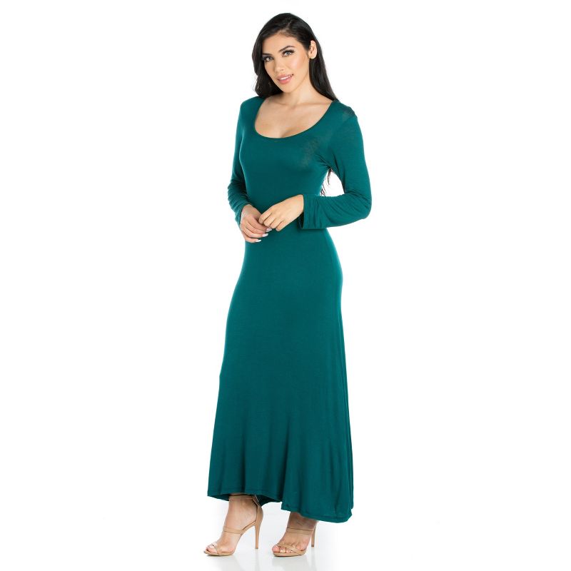 24seven Comfort Apparel Womens Long Sleeve Maxi Dress, 3 of 6