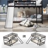 Infans Twin over Twin Bunk Wooden Low Bed with Slide Ladder for Kids Espresso - 2 of 4