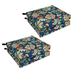 Blazing Needles, 20-inch by 19-inch Patterned Outdoor Spun Polyester Chair Cushions (Set of 4) - 1 of 1