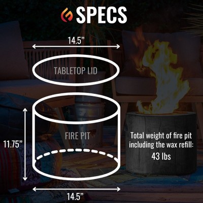 El Fuego Portable Smokeless Fire Pit with Wood Pattern Finish