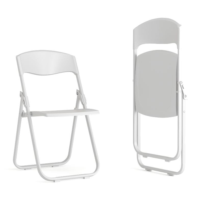Flash Furniture 2 Pack HERCULES Series 500 lb. Capacity Heavy Duty Plastic Folding Chair with Built-in Ganging Brackets, 1 of 17