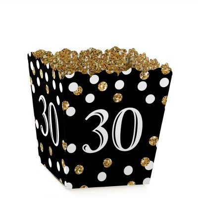 Big Dot of Happiness Adult 30th Birthday - Gold - Party Mini Favor Boxes - Birthday Party Treat Candy Boxes - Set of 12