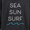Women's - Instant Message - Sea Sun Surf Lightweight French Terry Wide Neck Long Sleeve Graphic Shirt - 2 of 4