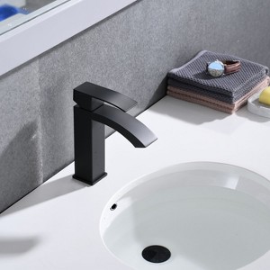 Kumasinova Waterfall Bathroom Faucet 1 Hole,Single Handle Bathroom Faucets with Pop-Up Drain,Stainless Steel Bathroom Sink Faucet for Bathroom Sink - 1 of 4