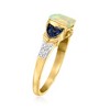Ross-Simons Ethiopian Opal Ring With 0.13 ct. t.w. Diamonds and .10 ct. t.w. Sapphires in 14kt Yellow Gold - 3 of 4