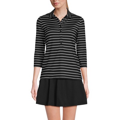 Lands' End Women's 3/4 Sleeve Active Polo Shirt