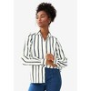 ellos Plus Size Button Front Satin Shirt - 4 of 4