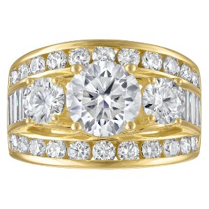 White Lotus 14K Gold Over Sterling Silver Lab Created Moissanite Ring - 1 of 3