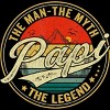 Men's Design By Humans Vintage Sunset Papi, The Man, Myth, Legend By COVI T-Shirt - image 2 of 2