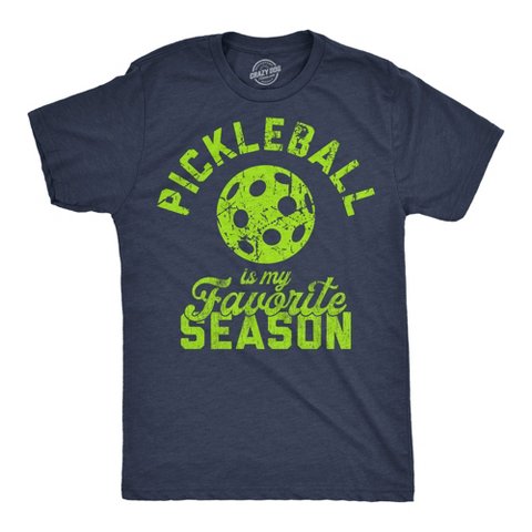 Мужские футболки Crazy Dog T-Shirts, Inc. Mens Funny T Shirts Pickleball Is My Favorite Season Sarcastic Graphic Novelty Tee For Men - Crazy Dog Men's T Shirt for Pickleball Fans Navy L
