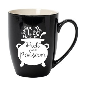 Elanze Designs Pick Your Poison Black 10 ounce New Bone China Coffee Cup Mug - 1 of 4