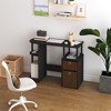 HOMLUX Simplistic Computer Desk Study Writing Workstation w/ Side Shelf & 2 Storage Bins - 3 of 4