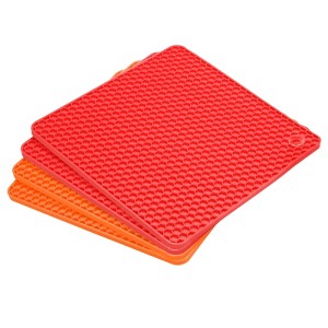 Unique Bargains Silicone Heat Resistant Multi-purpose Trivet Mat 4 Pcs - 1 of 4