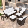 EAGLE PEAK Azure Bay 6 Pieces Wicker Outdoor Patio Furniture Set , Sofa and Swivel Chairs with Ottomans and Side Table - 2 of 4