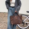 BEAFUP Suede Tote & Clutch Set - Large Work Bag, Faux Suede Handbag, Vintage Fall Bag for Women - 2 of 4