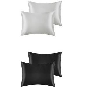 Unique Bargains Hair and Skin Envelope Closure Breathable Satin Pillowcase 4 Pcs - 1 of 4