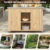 52'' Outdoor Kitchen Island with Foldable Top,Fir Wood Kitchen Cart with Storage and Bottle Opener,Patio Island Table with Towel Rack-Coolbibila - 2 of 4