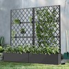 Lirago 6 ft. H x 3 ft. W Metal Planter Box privacy screen Garden Bed with Trellis and Wheels - Black - 3 of 4