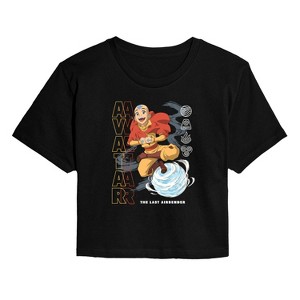 Women's - Avatar: The Last Airbender - Aang Air Bending Cropped Graphic T-Shirt - 1 of 4