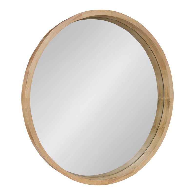 30&#34; x 30&#34; Hutton Round Wood Wall Mirror Natural - Kate and Laurel, 1 of 13