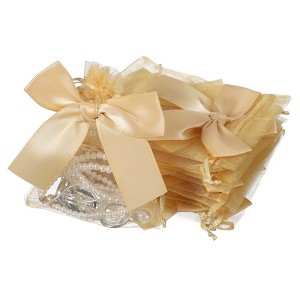 Unique Bargains Drawstring Jewelry Candy Candle Wrap Organza Bow Gift Bags 20 Pcs - 1 of 4