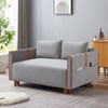 LOVMOR Convertible Comfortable Sleeper Velvet Sofa Couch with Storage for for Living Room Bedroom Sofabed - 2 of 4