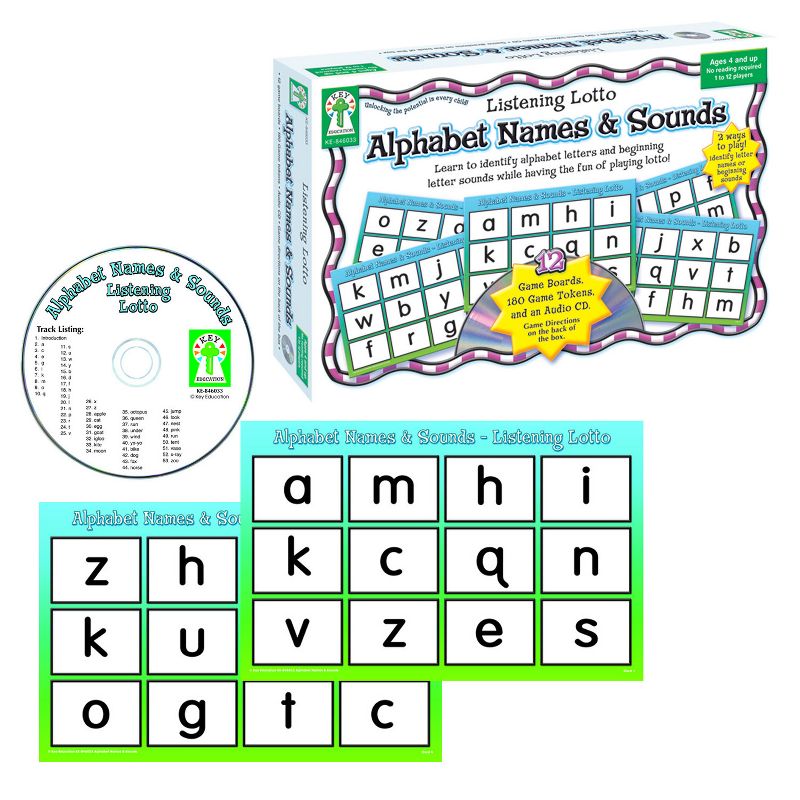 Key Education Publishing Listening Lotto: Alphabet Names & Sounds Board Game, Grade PK-1, 2 of 4