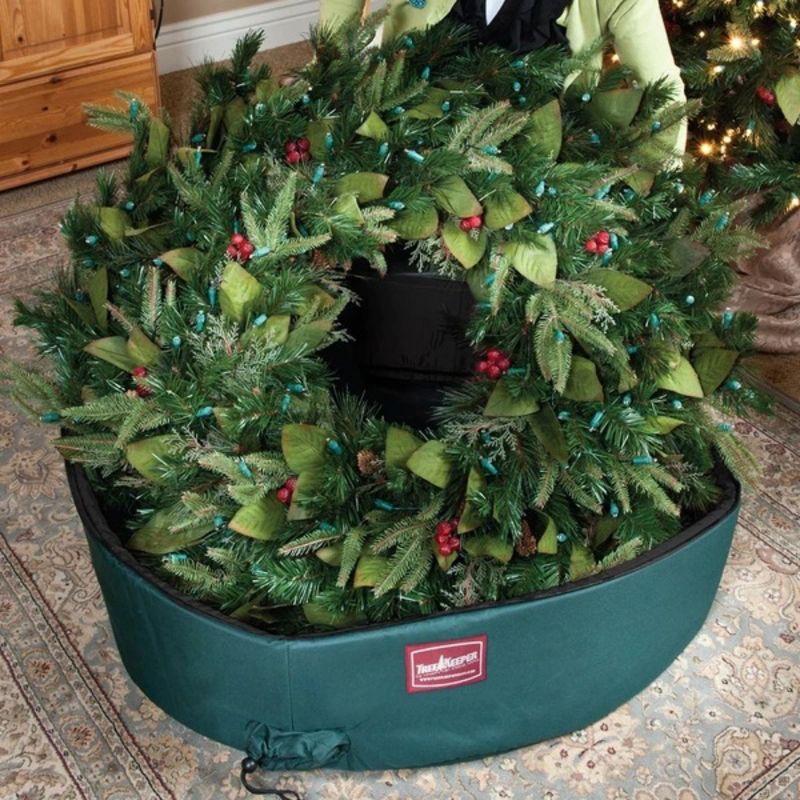 Northlight 36" Christmas Wreath Protective Storage Bag with Removable Direct Suspend Handle, 5 of 9
