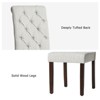 Set of 2 Tufted Upholstered Dining Chairs with High Back and Wood Legs, Fabric Parsons Side Chairs for Kitchen or Dining Room - 4 of 4