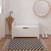 XIYUYEU Storage Bench Toy Box White Rubber Wood Storage Bench with Cushion Seat - 2 of 4